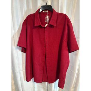 Coofandy Men's New Red Button-Up Shirt 3XL 96% Polyester 4% Spandex